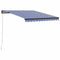 vidaXL - Luifel - handmatig - uittrekbaar - met - LED - 350x250 - cm - blauw - en - wit
