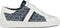 Michael Kors Keaton Stripe - Dames Sneaker - Wit met blauwe mk logo print - Washed Denim - Maat 39