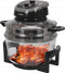 LUND Professional heteluchtoven 12 + 5L - Halogeen oven - 1400W - 9-delige accessoires set - Zwart Grijs