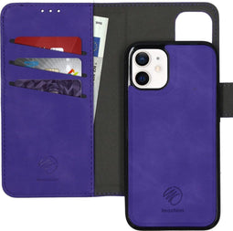 iMoshion Hoesje Geschikt voor iPhone 12 Mini Hoesje Met Pasjeshouder - iMoshion Uitneembare 2-in-1 Luxe Bookcase - Paars