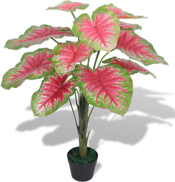 vidaXL - Kunstplant - caladium - met - pot - 85 - cm - groen - en - rood