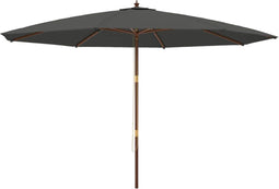 vidaXL - Parasol - met - houten - paal - 400x273 - cm - antracietkleurig