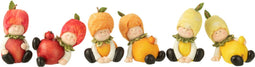 J-Line figuur Kind Citroen/Oranje/Appel - polyresin - small - 6 stuks