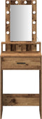 vidaXL - Kaptafel - met - LED-verlichting - - - Oud - Hout - - - 50x41x140 - cm