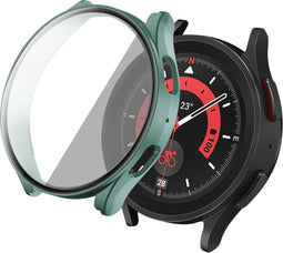 imoshion Screenprotector - Geschikt voor Samsung Galaxy Watch 5 40mm - Full Cover Hard Case / Beschermend Hoesje - Donkergroen