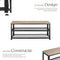 Tectake® Blackpool - Schoenenrek met zitje - 3 niveaus - Zwart metalen frame - Lichtbruin