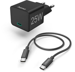 Hama 00201623 - Oplaadadapter met Power Delivery snellaadtechnologie en oplaadkabel - Zwart