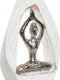 Decoratieve figuren DKD Home Decor 56 x 8 x 31 cm Bruin Aluminium Wit Mangohout Yoga