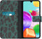 iMoshion Hoesje Geschikt voor Samsung Galaxy A41 Hoesje Met Pasjeshouder - iMoshion Design Softcase Bookcase - Zwart / Meerkleurig / Groen / Green Leopard