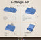 LOONARA Reis Inpak Cubes - Set van 7 - Compressie voor koffer en rugzak - Mariner's Azure (Blauw)