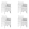 vidaXL - Tuinmeubelen - 4 - st - Wit - Poly - Rattan