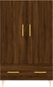 vidaXL - Hoge - kast - 69,5x31x115 - cm - bewerkt - hout - bruin - eikenkleur