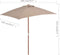 vidaXL - Parasol - met - houten - paal - 150x200 - cm - taupe
