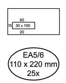 Quantore - Envelop venster vl ea5/6 110x220 80gr zk | 40 stuks