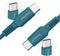 imoshion Kabel - USB C naar USB C Kabel - 2 meter - Snellader 60W - USB-C Oplader Kabel - Geschikt voor o.a. Apple iPhone 15/16 en Samsung - Donkerblauw