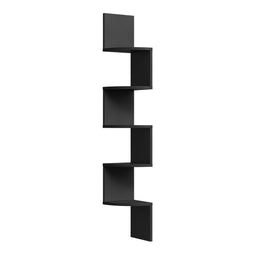 WOLTU hoek wandplank - 5 niveaus - 19,5 x 19,5 x 123 cm - zwart
