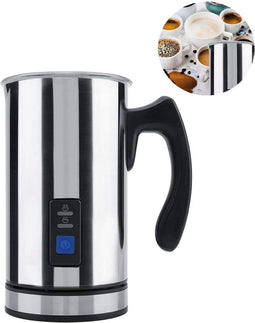 Roestvrij stalen multifunctionele electrische melkopschuimer - Opschuimen en verwarmen - Draaibare basis - Zilver kleurig - Mooi koffieschuim voor cappuccino, latte, macchiato enz.