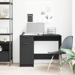vidaXL - Zwarte - Eiken - Bureau - - - 100x50x75 - cm - - - Gemaakt - van - Bewerkt - Hout