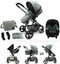 NANIA GIULIA 3 in 1 gecombineerde kinderwagen + BEONE EVO R129 autostoeltje 40-85 cm - Reiswieg van 0 tot 6 maanden