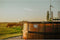 EXIT Wood zwembad ø427x122cm met zandfilterpomp - bruin