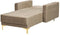 ABERDEEN - Chaise longue - Zandbeige - Symmetrisch - Fluweel