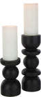 J-Line kaarshouder Toren - ijzer - zwart - 2 stuks