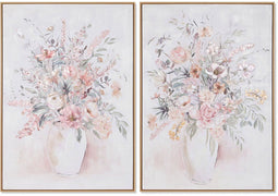 Schilderij Home ESPRIT Shabby Chic Vaas 70 x 3,5 x 100 cm (2 Stuks)