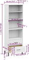 vidaXL - Boekenkast - met - 2 - lades - OSLO - 60x35x180 - cm - massief - hout - wit