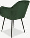 Furnicher Brando Eetkamerstoel - Fluwelen bekleding - Modern design - Stalen frame - Groene fluweel - Zwarte poten