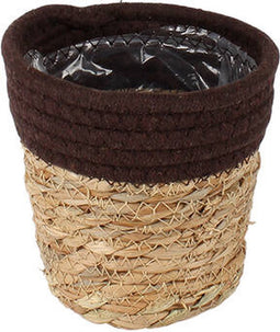 Goed & Groen - Mand Saga stro (bruin) - ↨ 13cm - Potmaat 13.5 - Exclusieve Kwaliteit Bloempotten - Bloem Pot - Bloempotten - Sfeer - Interieur
