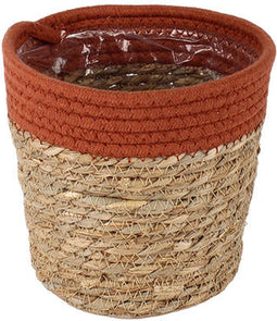 Goed & Groen - Mand Saga stro (terracotta) - ↨ 17cm - Potmaat 19 - Exclusieve Kwaliteit Bloempotten - Bloem Pot - Bloempotten - Sfeer - Interieur