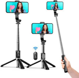 Selfie Stick Tripod - 2-in-1 - Draadloze afstandsbediening - Grijs
