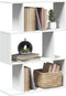 vidaXL - Kamerscherm - / - boekenkast - 3-laags - 70x24x97 - cm - bewerkt - hout - wit