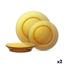 Serviesset Duralex Lys Amber 18 Onderdelen (2 Stuks)