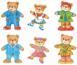 Goki Houten Aankleedpuzzel Beren in Houten Box, 36st.