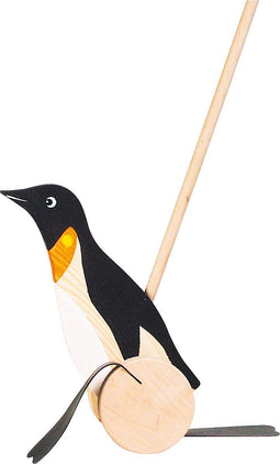 Goki Houten Duwfiguur Pinguin