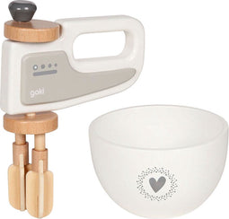 Goki Houten Handmixer met Kom, 2ldg.