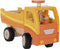 Goki Houten Kiepwagen Oranje met Draaibare Wielen