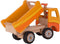 Goki Houten Kiepwagen Oranje met Draaibare Wielen