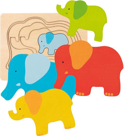 Goki Houten Lagenpuzzel Olifant, 5st.