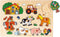 Goki Houten Noppenpuzzel Boerderij Retro, 5st.