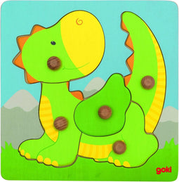 Goki Houten Noppenpuzzel Draak, 5st.