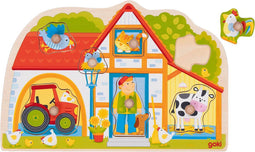 Goki Houten Noppenpuzzel Mijn Boerderij, 7st.