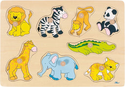 Goki Houten Noppenpuzzel Wilde Dieren