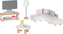 Goki Houten Poppenmeubels Woonkamer, 15dlg.