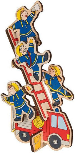 Goki Houten Stapelpuzzel Brandweer, 8st.