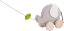 Goki Houten Trekdier Olifant met Blad