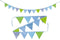 Goki Katoenen Vlaggenlijn Blauw/Groen
