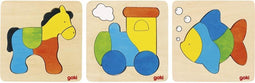 Goki Puzzelset 15 Cm Multicolor 3 Stuks