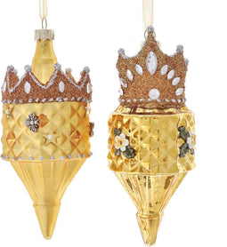 Gold Finial With Crown 6 Inch